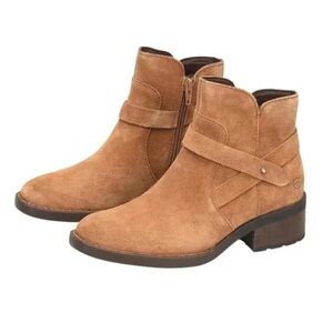 Born Tori Tan Suede Leather Heel Bootie Size 7.5